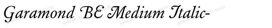 Garamond BE Medium Italic字体转换